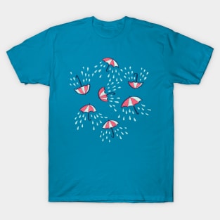 Raining Umbrellas Pattern T-Shirt